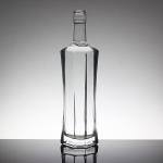 Flint Acid Etch Unique Shape Glass Bottles for Rum Liquor Brandy Whisky Vodka