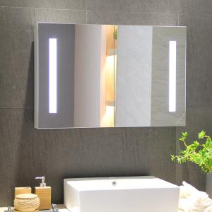 China Mirrored Cabinets Customized Aluminum LED Illuminated Bathroom Vanity Mirror Cabinet factory