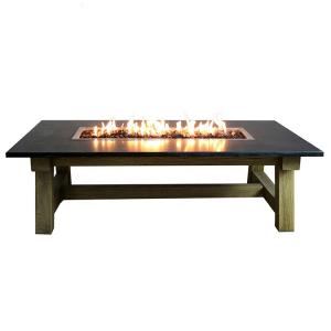 China Black Indoor Decor Dining Square Fire Pit Table Rectangular Workshop Coffee factory