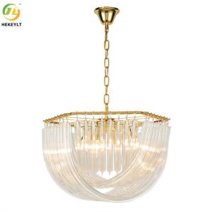 China E14 Iron Plating And Glass Led Luxury Gold Chandelier For Indoor Decoration factory