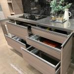 Customized Modern White Metal Kitchen Cabinets Stainless Steel With Sink