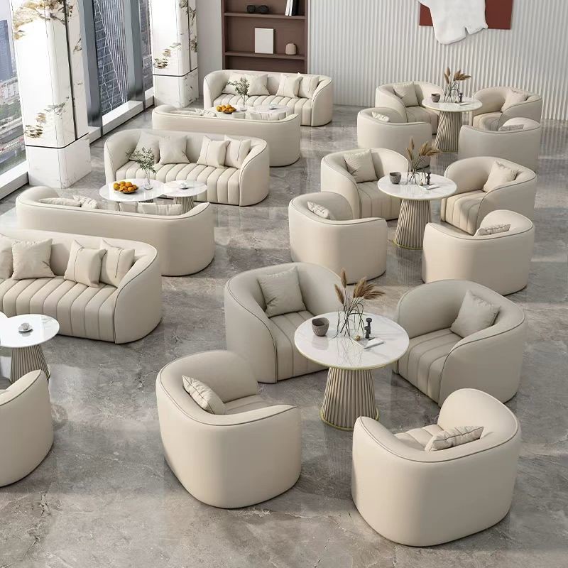 Modern Hotel Lobby Furniture Sectional Sofa and table set For Reception And Negotiation Area