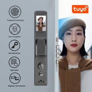 China Villa 3D Face Smart Tuya Digital Door Lock Biometric Code Card Key Access factory
