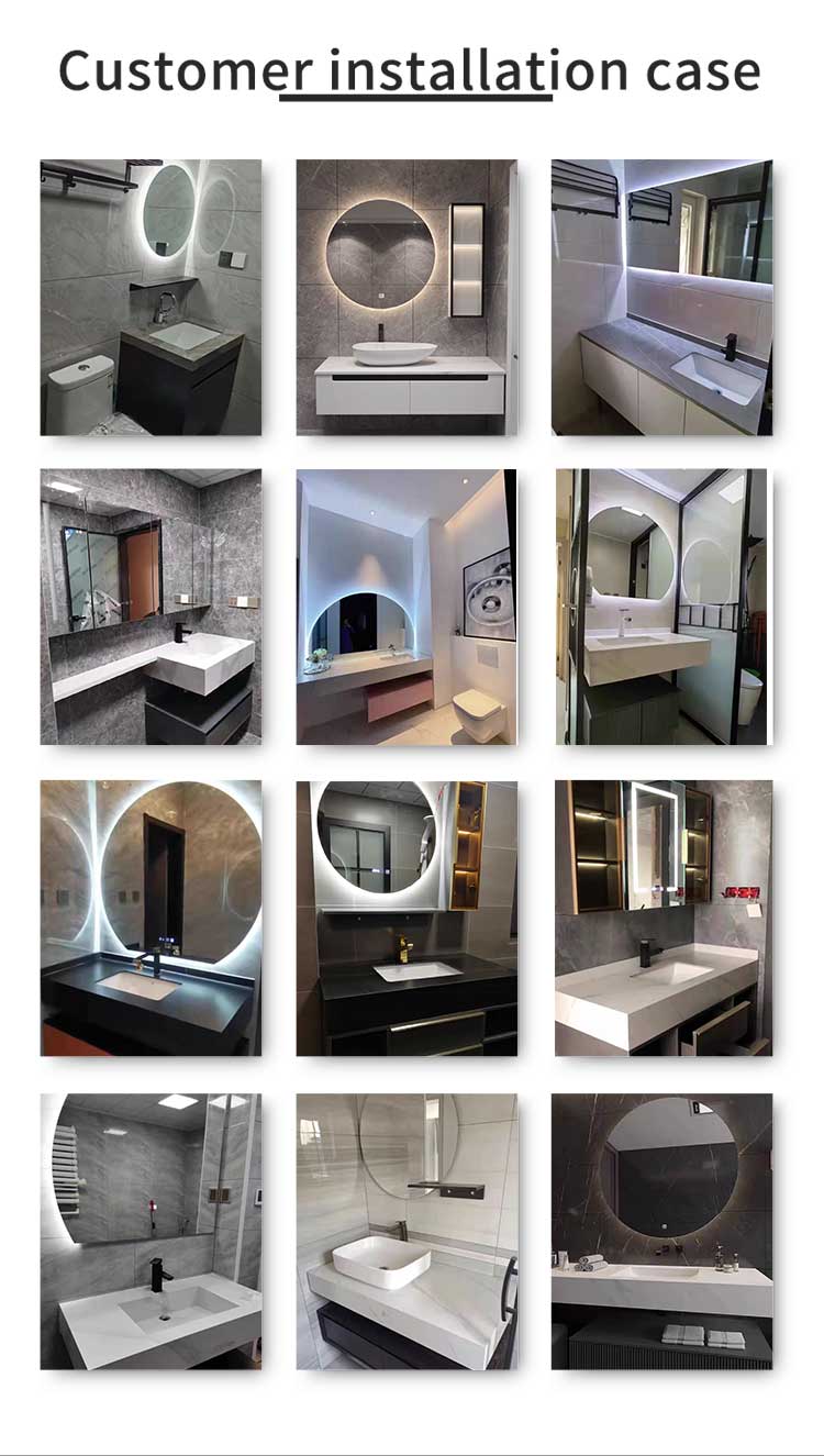 Rectangular Anti Fog Smart Led Bathroom Wall Mounted Vanity Mirror Square Frameless Mirrors