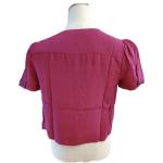 Lady V Neck Breathable Viscose Short Sleeve Blouse