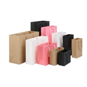 China Large Flat CMYK PNTONE Recycled Kraft Paper Shopping Carrier Bags 4C Printing factory