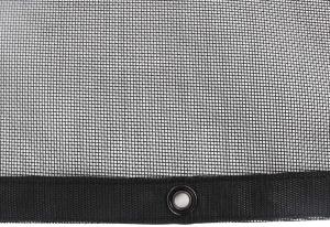 China Outdoor Heavy Duty Black PVC Coated Mesh Tarp With Brass Grommets For Dump Truck factory