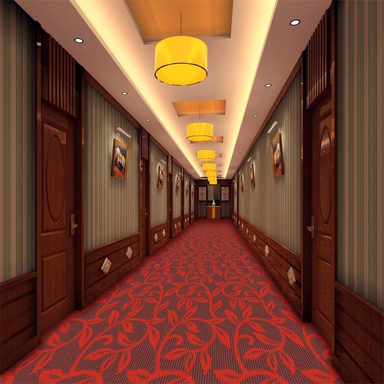 Red leaves pattern pp carpet for luxury hotel corridor