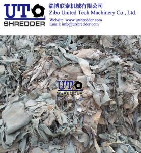 China double shaft shredder - scrap leather shredder/ leather cutter/ leather shear/ waste leather crusher with PLC automatic factory
