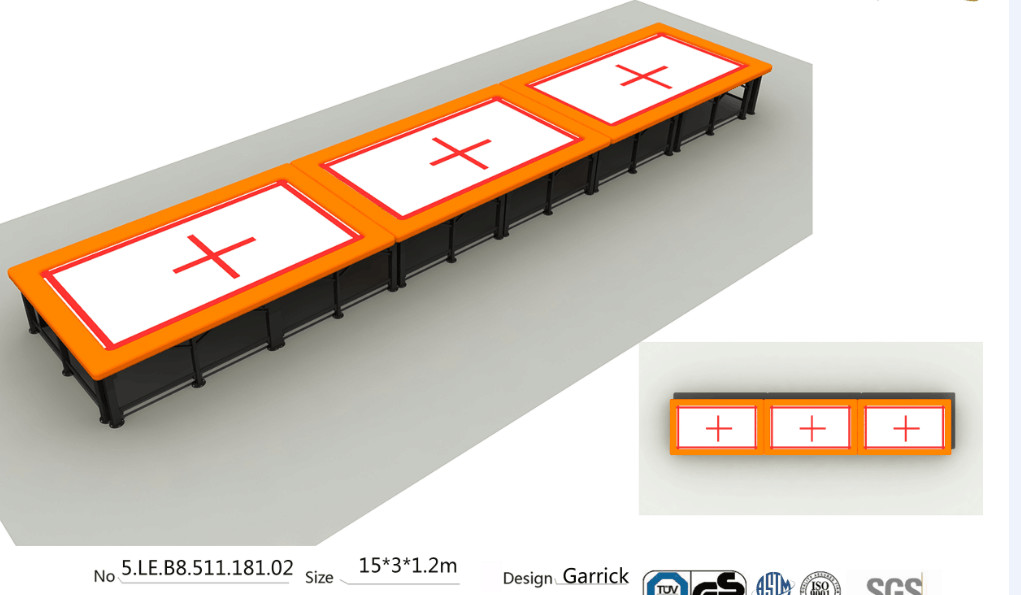 45M2 Chinese Latest Design Professionla Jumping Area for Indoor Trampoline Park