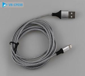 China 5V 2.1A Grey Braided Iphone USB Cable For IPhone 5 6 7 8 X XR IPad Air factory