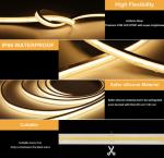 Dotless IP65 Waterproof COB Flexible LED Strip 220V 450 Leds Ribbonflex LED Tape