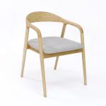 Simple Wooden Armchair Fabric Lounge Restaurant Nordic Wooden Dining Coffee Tea