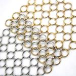 Gold Ring Mesh Decorative Metal Screen As Curtain Wall And Room Divider