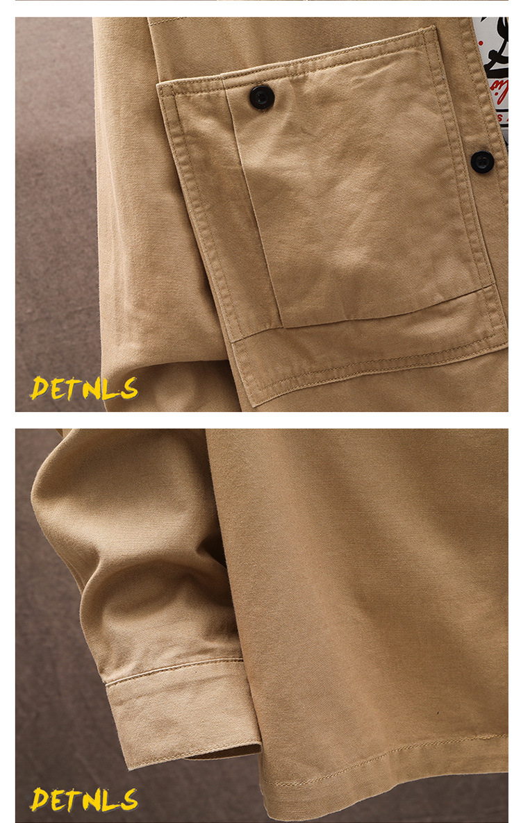 100% Cotton Solid Color Casual Long-sleeved Shirt Fashionable Thin Comfortable Style