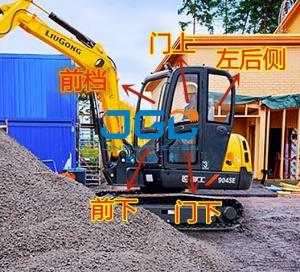 China Excavator Accessories 9045E 9045D All Car Windscreen Tempered Glass factory