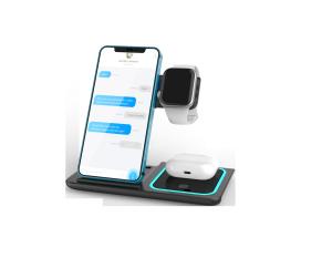 China 3 In 1 Can Foldable Fast Wireless Charger Customized Logo For Phone Earphone IWatch factory
