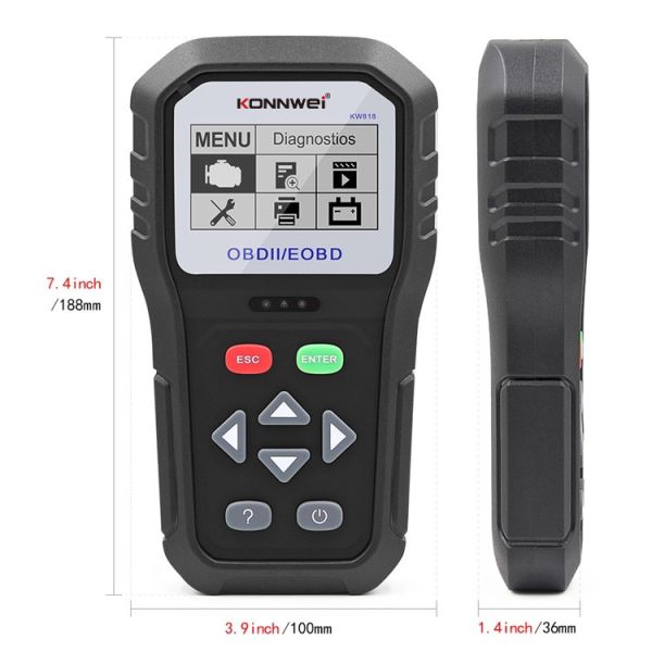 Support OBDII EOBD 12V car Auto scan tool konnwei KW818 engine fault Code Reader