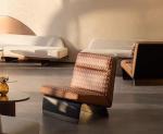 Black White Texture Custom Sofa Bed With Metal Leisure Chair