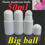 30ml 50ml 60ml White Plastic Roller Bottle HDPE Roll-on Deodorant Bottle Empty