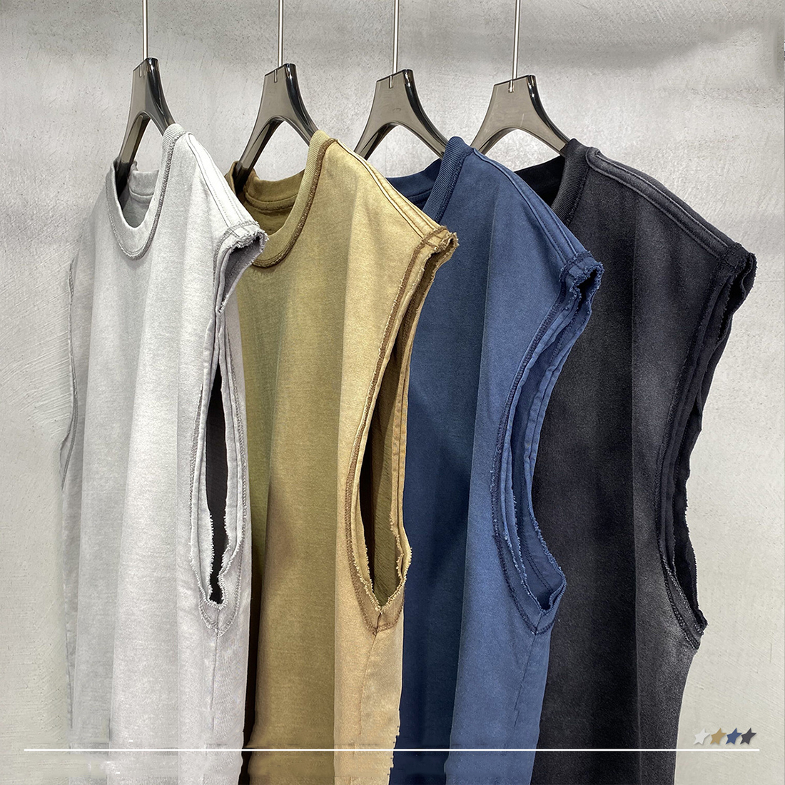 Breathable Hip Hop Style Oversized Cropped Sleeveless T Shirt Vest for Men Vintage