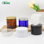 leak proof PET Plastic Jar 500ml Cream Jar Cosmetic Packaging With Gold Lid