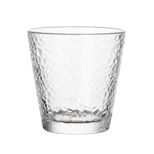 Custom Clear 296ML Drinking Glasses For Beer Juic Milk With Gold Rim Bow Icon