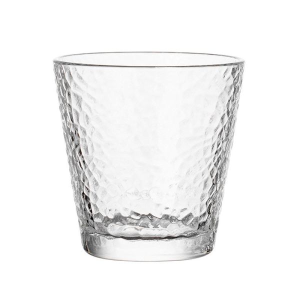 Custom Clear 296ML Drinking Glasses For Beer Juic Milk With Gold Rim Bow Icon