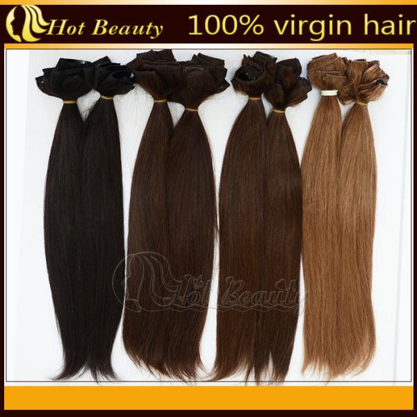 Personalized Straight Black Human Real Hair Clip In Hair Extensions silky and