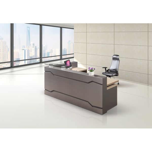 China Long MDF Paint Office Furniture Reception Desk Easy Modern Appearance factory