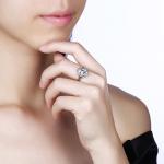 Luxury Jewelry Wedding Ring Couples S925 Silver Eight Heart Eight Arrows Zircon