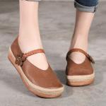 S131 Factory new genuine leather Velcro literary and fresh women's shoes, cotton