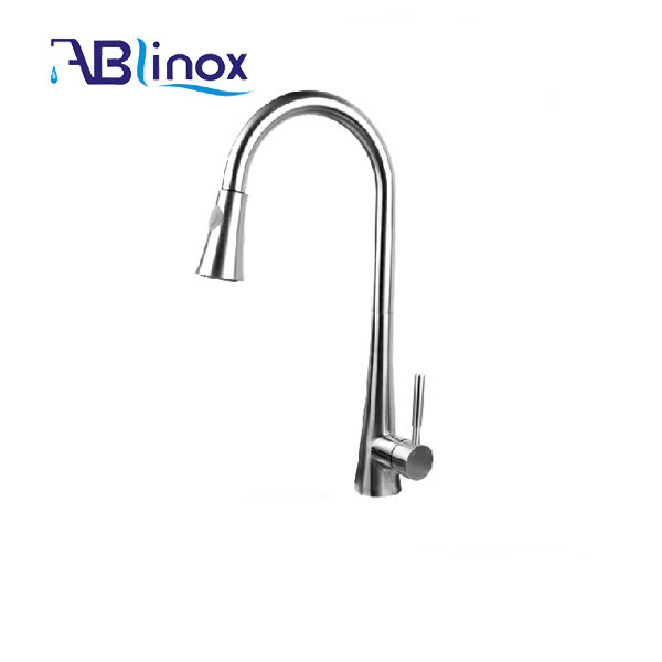 China 304 Spring Pull Down Kitchen Stainless Steel Faucet factory