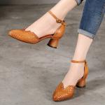 S425 Factory Woven Leather Pointed Toe Fashion High Heels, Increase Fairy Fresh