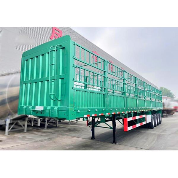 4 Axle Load 40 Tons Shipping Fence Semi Trailer Mechanical Suspension