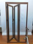 Adjustable Aluminum Folding Doors Brown Custom Size Internal Aluminium Glass