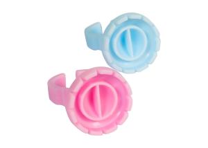 China Disposable Pigment Ring Cup Tattoo Ink Grafting Eyelash Cup With Division Pink Blue Plastic factory