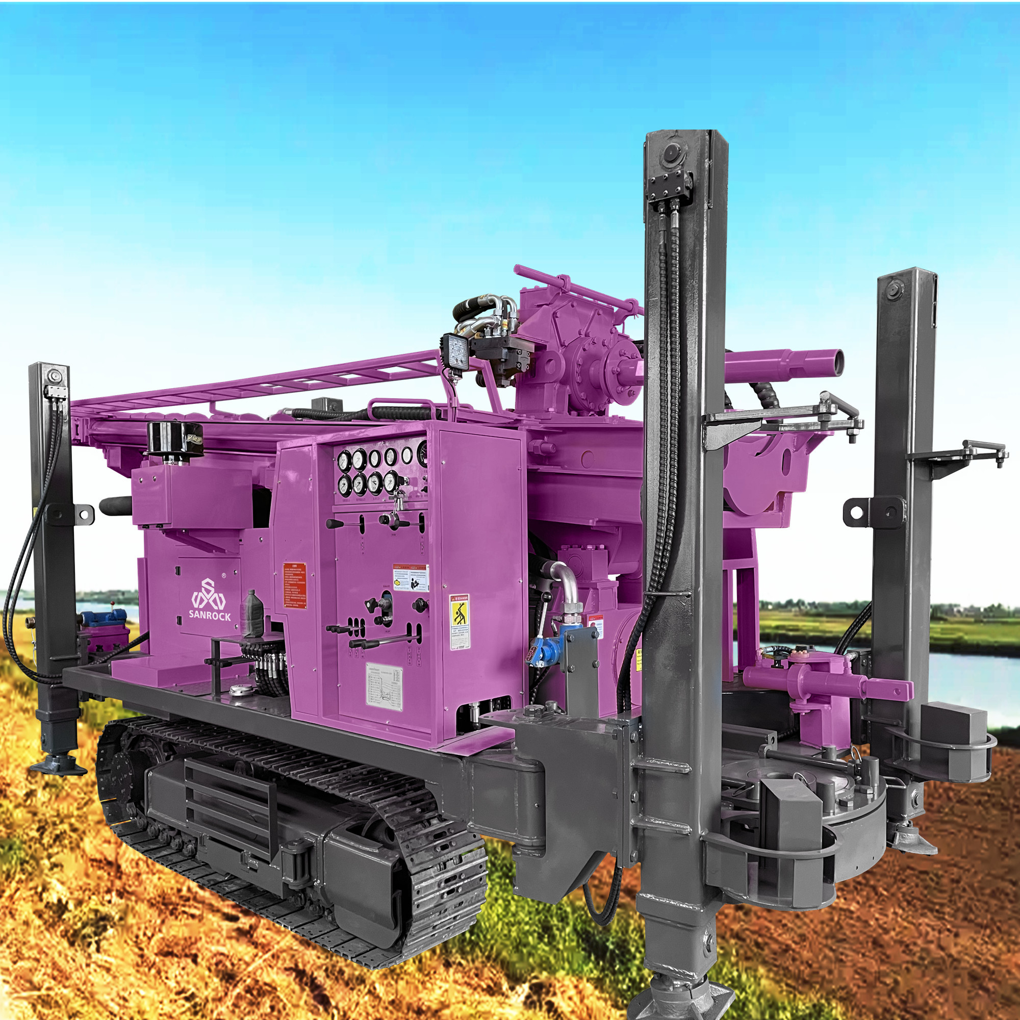 Portable Water Well Drilling Rigs Deep Well Drilling Machine Lifting Force 52T Water Well Drill Rig