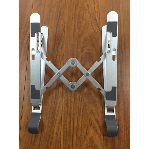 China 4mm Punch stamping Adjustable Tabletop Laptop Stand metal laptop riser factory