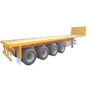 China Steel 4 Axle 50ft Flatbed Container Semi Trailer SHACMAN CIMC factory