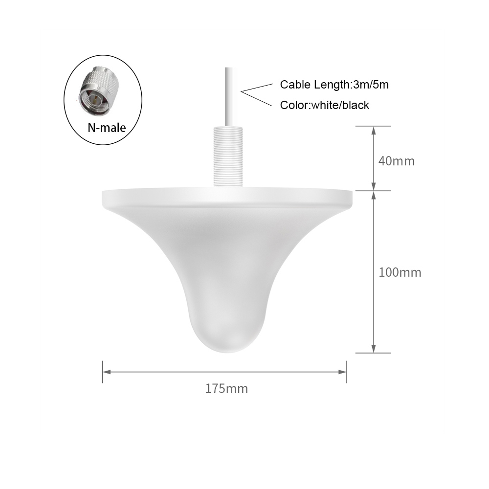 130*204 mm Dia 360° Horizontal Beamwidth Indoor Directional Omni GSM 3G WiFi 4G Ceiling Antenna