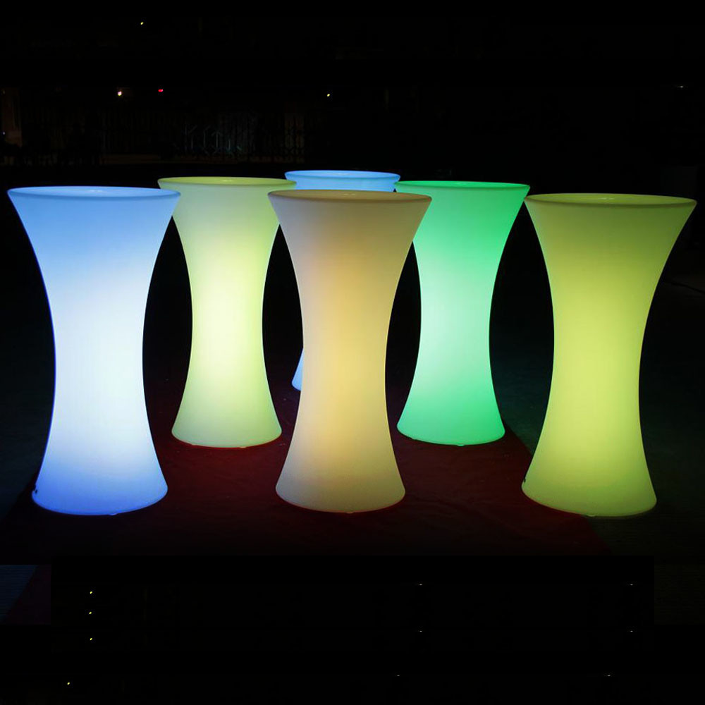 Customized LED Light Cocktail Table Illuminated Rechargeable