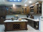 Oak solid wood kitchen cabinet,Arc top kitchen cabinet door,Raised kitchen