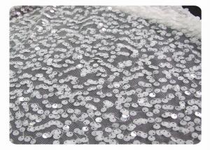 China Eco-Friendly Beaded Lace Fabric with White Shining Sequins CY-XP0003 factory