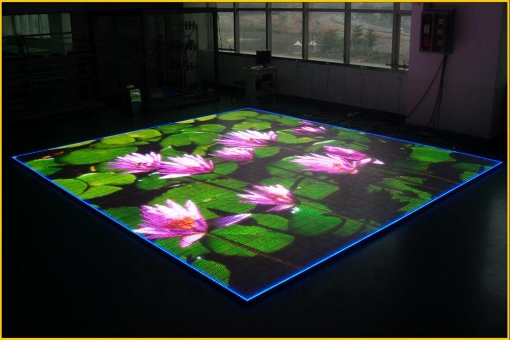 Glass Panel P7.75mm Led RGB Color Pixel Dance Floor LED Screen Video Dance