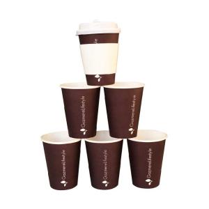 China 16 Oz Insulated Printed Paper Coffee Cups Customizable With PE Lined factory