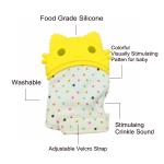 Cute Cat Shape Food-Grade Silicone Baby Teether Teething Mittens Glove Mitt For