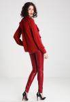 New Arrival Elegant Red Woman Autumn Long Sleeve Low V-neck Blouse and Ladies