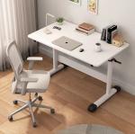 Wood Grain Manual Height Adjustable Lifting Tea Desk White Coffee Table For