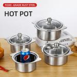 New Design Silver Kitchen Small Stock Pot Stainless Steel Shabu Shabu Induction